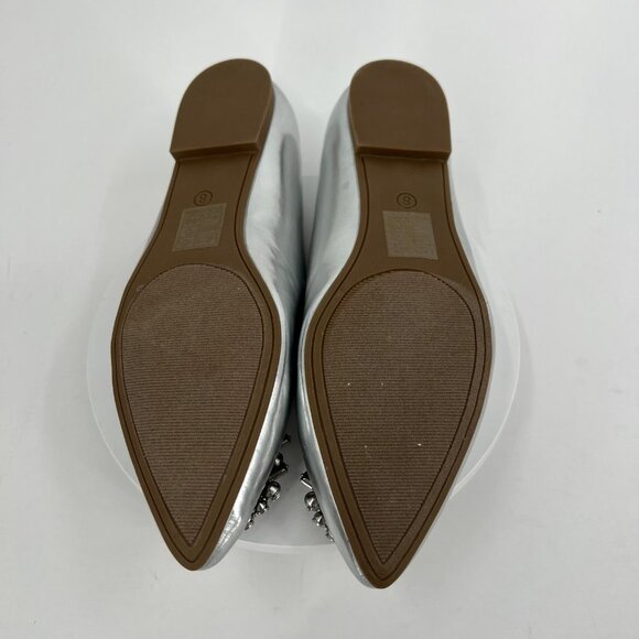 Journee Collection Renzo Ballet Flats in Silver Size 8W MSRP $90 - Picture 9 of 16